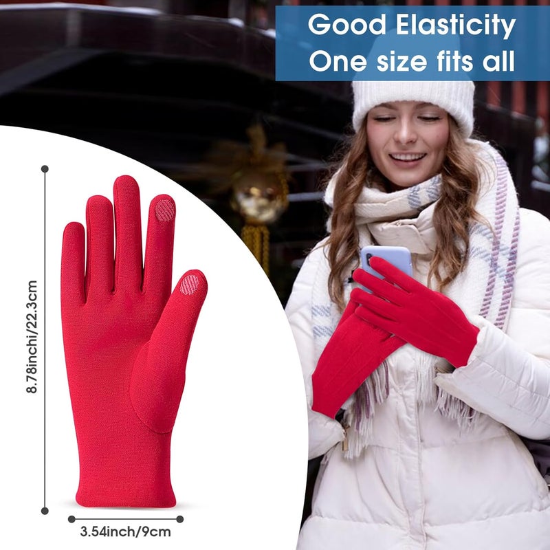 Beehow Store Women gloves cold weather touch screen glove warm fleece lining for driving cycling skiing - Image 2